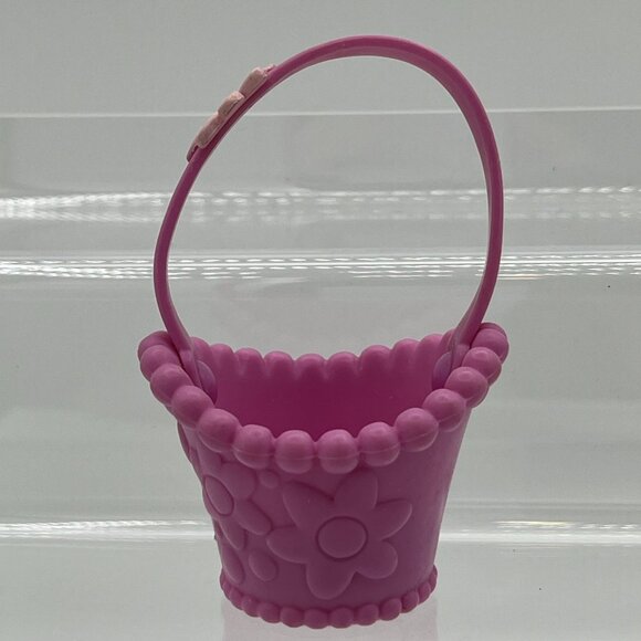 Littlest Pet Shop Gray Bunny Rabbit & Baby Chick Pink Spring Basket 2004 Easter - Picture 9 of 13